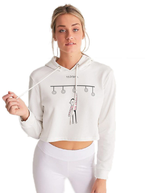 

GRECIILOOKS White Print Shirt Style Crop Top