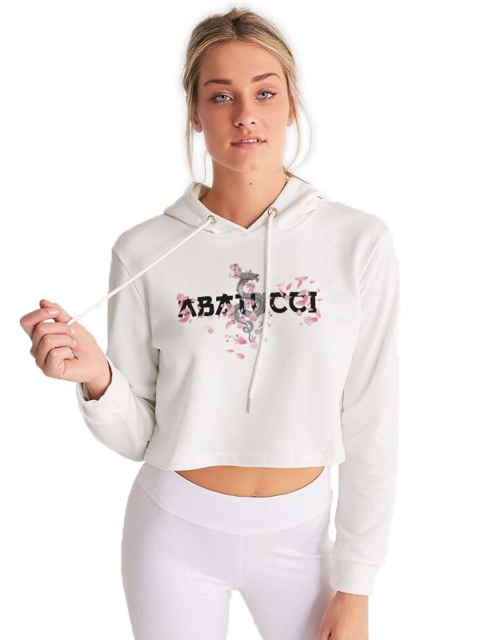 

GRECIILOOKS White Print Shirt Style Crop Top
