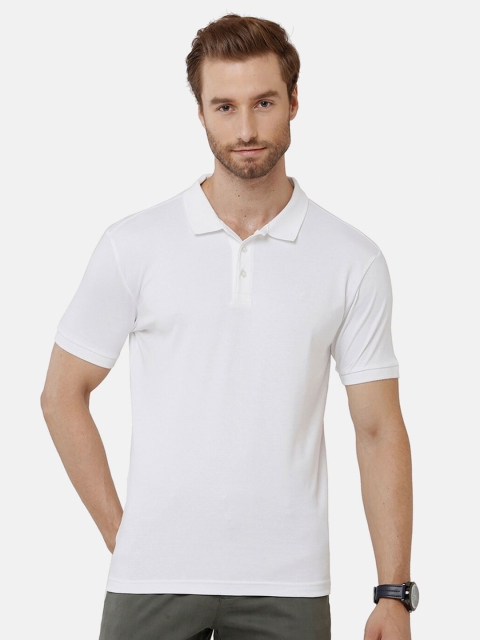

Classic Polo Men White Polo Collar Slim Fit T-shirt