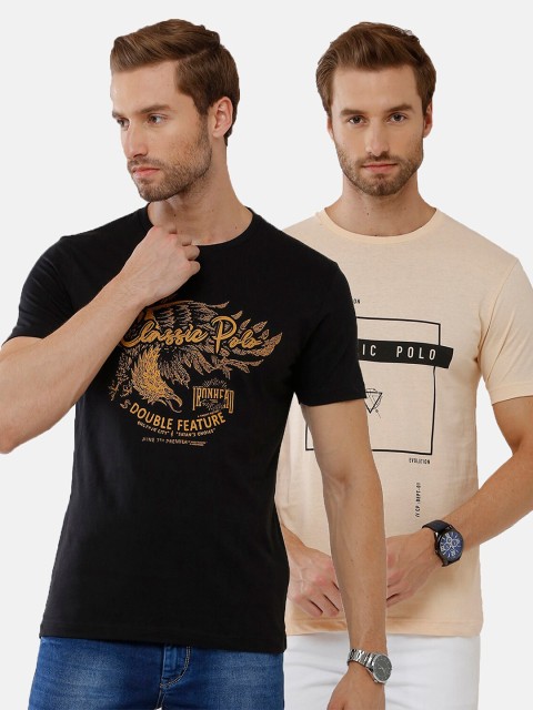 

Classic Polo Men Blue Typography 2 Printed Applique Slim Fit T-shirt