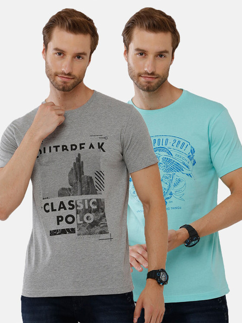 

Classic Polo Men Green Typography 2 Printed Slim Fit T-shirt