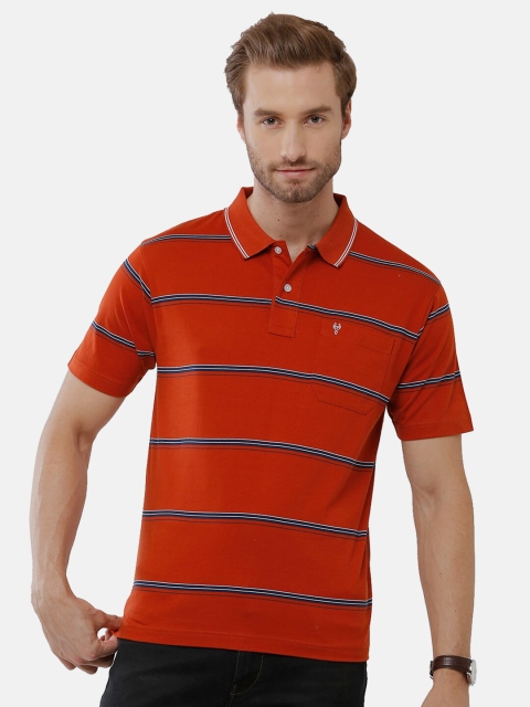 

Classic Polo Men Red Striped Polo Collar T-shirt
