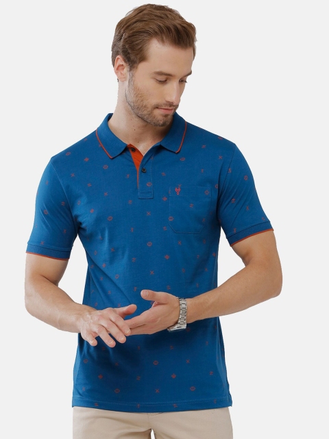 

Classic Polo Men Navy Blue Polo Collar Slim Fit T-shirt