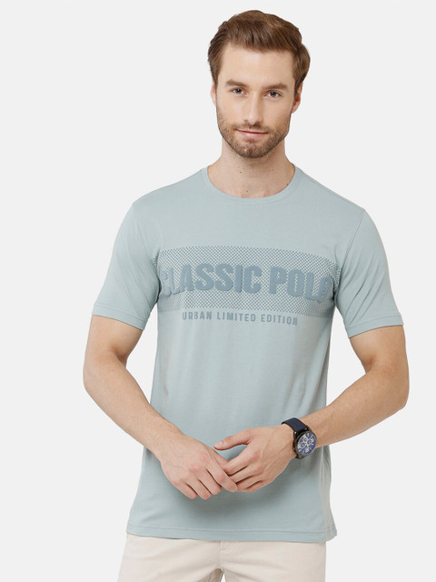

Classic Polo Men Blue Typography Printed Slim Fit T-shirt