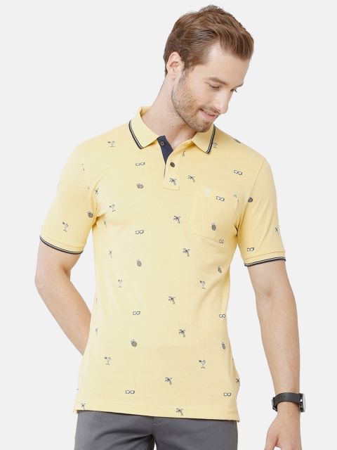 

Classic Polo Men Yellow Polo Collar Slim Fit T-shirt
