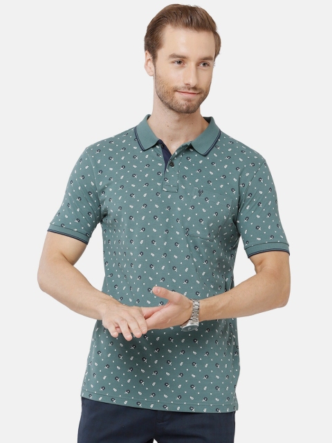 

Classic Polo Men Grey Floral Printed Polo Collar Slim Fit T-shirt
