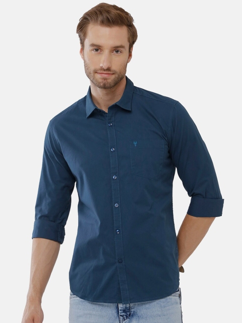 

Classic Polo Men Navy Blue Classic Slim Fit Casual Shirt