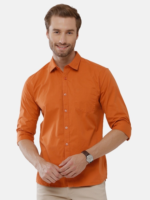 

Classic Polo Men Orange Classic Slim Fit Cotton Casual Shirt