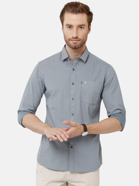 

Classic Polo Men Grey Classic Slim Fit Printed Casual Shirt