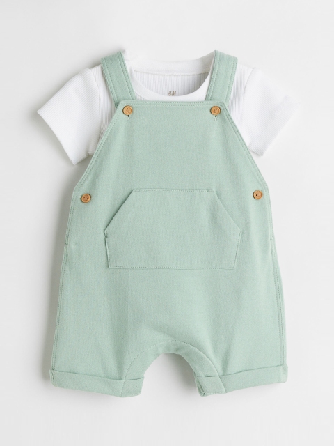

H&M Boys Mint Green & White 2-Piece Cotton Set
