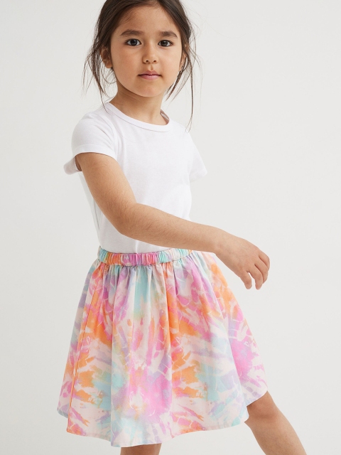 

H&M Girls Multicoloured Patterned Cotton Skirt, Multi