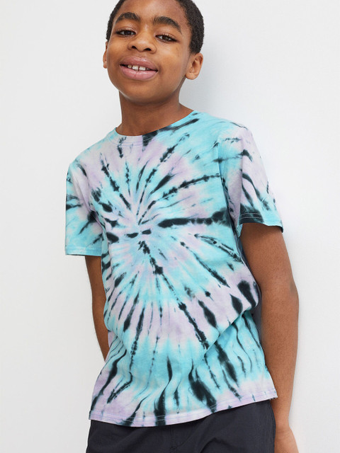 

H&M Boys Turquoise Blue & Purple Printed T-shirt