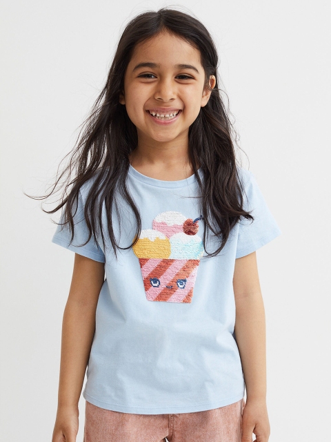 

H&M Blue Interactive-Motif Top