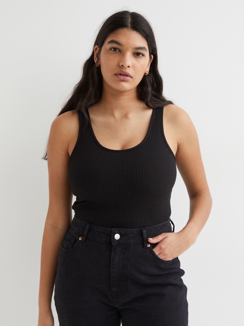 

H&M Black Ribbed Vest Top