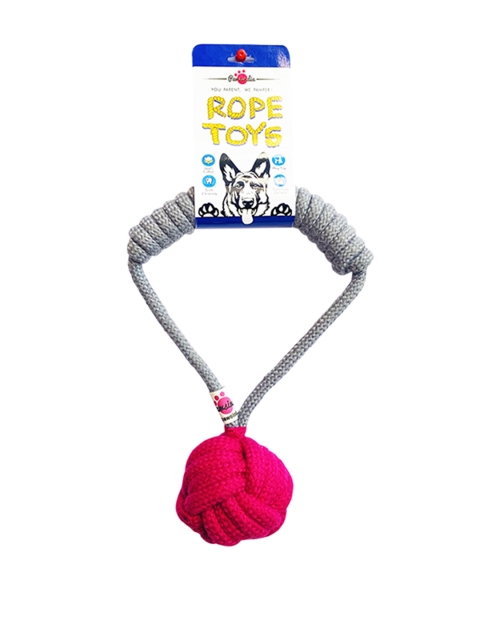 

Pawsindia Grey & Pink Pure Cotton Tug Of War Dog Toy