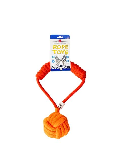 

Pawsindia Orange Pure Cotton Tug Of War Pet Toy