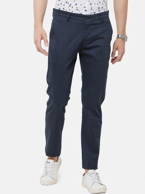 

Classic Polo Men Navy Blue Checked Trousers