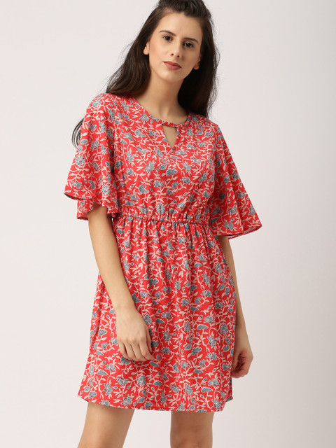 

Ms.Taken by Kriti Sanon Women Red Printed Fit & Flare Dress