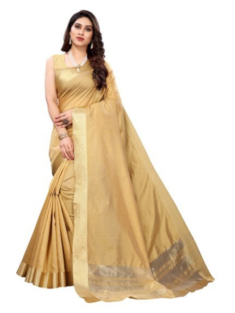 

Yashika Cream-Coloured & Gold-Toned Woven Design Zari Silk Cotton Ilkal Saree
