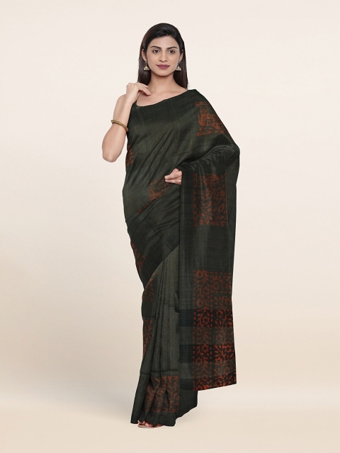 

Pothys Green & Red Ethnic Motifs Jute Cotton Saree