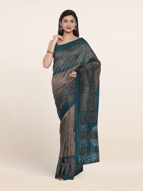 

Pothys Grey & Blue Jute Cotton Saree