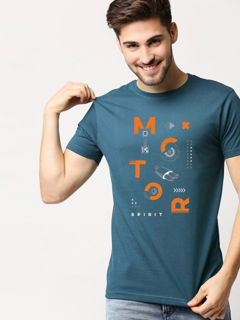 

Bewakoof Men Green Printed Applique T-shirt