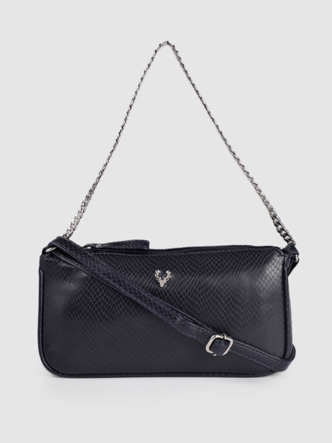 

Allen Solly Navy Blue Textured Structured Sling Bag