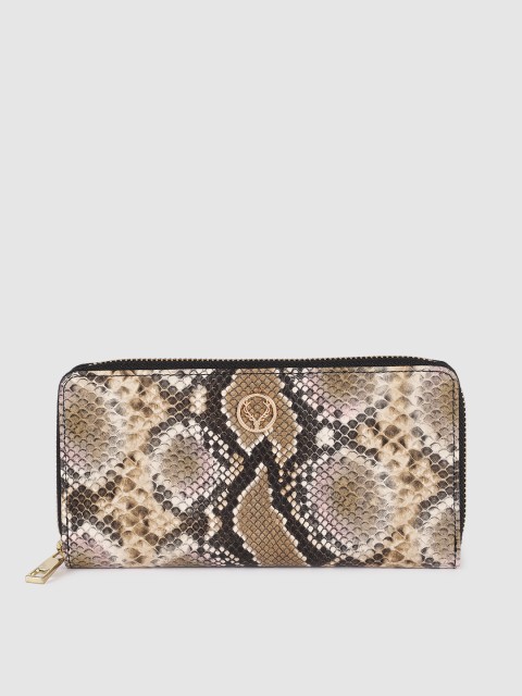 

Allen Solly Women Multicoloured Animal Textured PU Zip Around Wallet, Multi