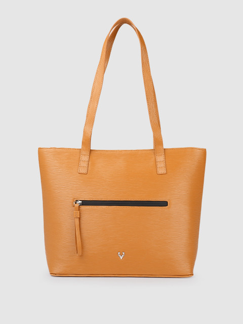 

Allen Solly Tan Brown Textured Structured Shoulder Bag