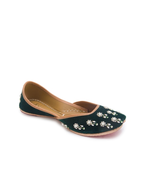

Holii Women Green Ethnic Mojaris Flats