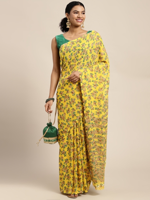 

KALINI Yellow & Mustard Floral Saree