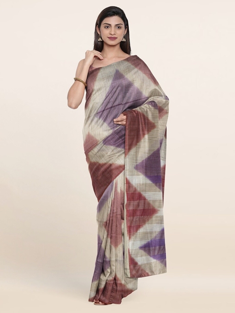 

Pothys Grey & Purple Zari Jute Cotton Saree