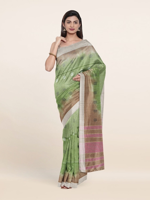 

Pothys Green & Pink Woven Design Zari Jute Cotton Saree