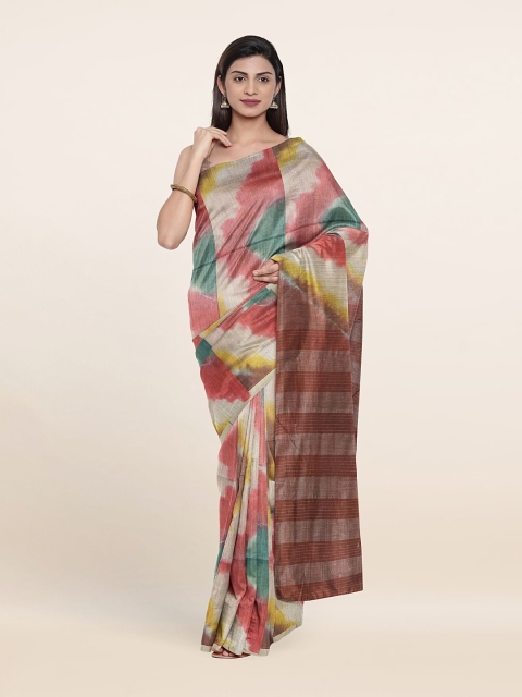 

Pothys Red & Green Jute Cotton Saree