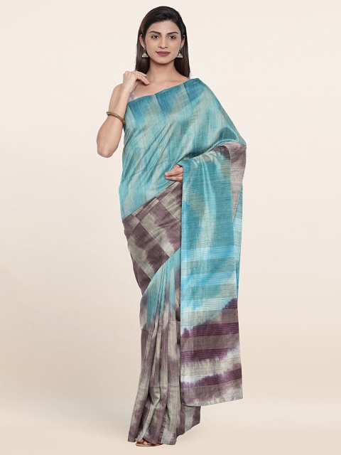 

Pothys Violet & Blue Tie and Dye Jute Cotton Saree