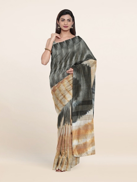 

Pothys Orange & Black Jute Cotton Saree