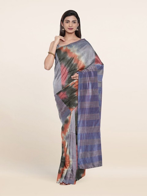 

Pothys Purple & Orange Tie and Dye Jute Cotton Saree