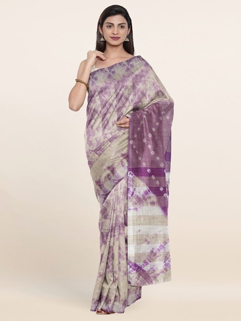 

Pothys Purple & White Jute Cotton Saree