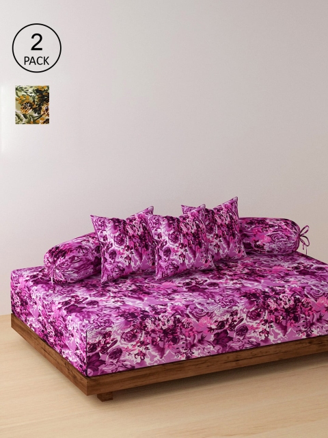 

Dhrohar Set of 2 Printed Velvet Diwan Sets, Purple