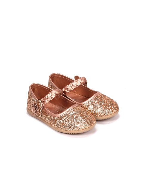 

Lil Lollipop Girls Gold-Toned Textured Ballerinas Flats