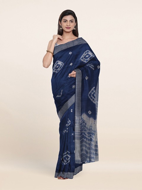 

Pothys Blue & White Zari Jute Cotton Saree