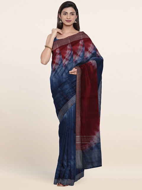 

Pothys Blue & Maroon Jute Cotton Saree