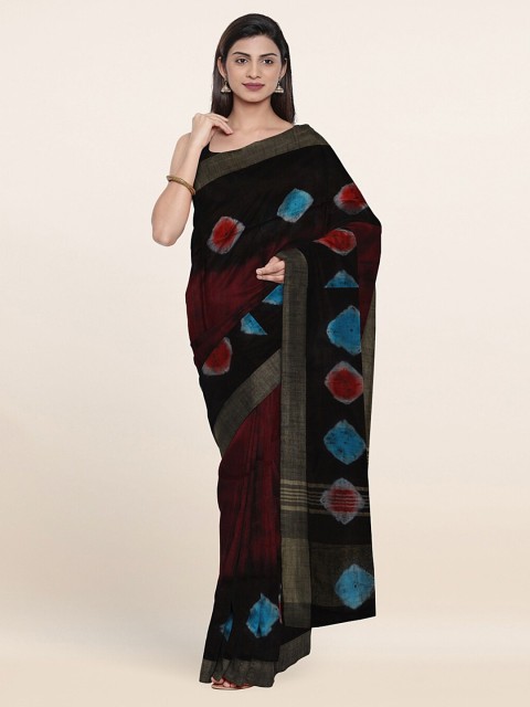 

Pothys Maroon & Blue Jute Cotton Saree