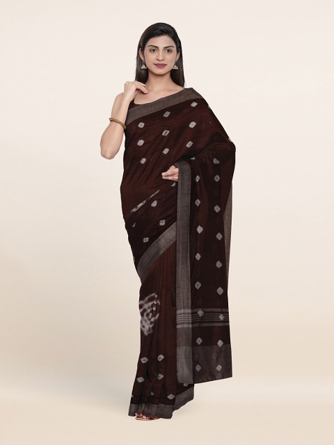 

Pothys Brown Zari Jute Cotton Saree