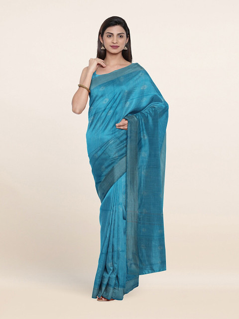 

Pothys Blue Jute Cotton Saree
