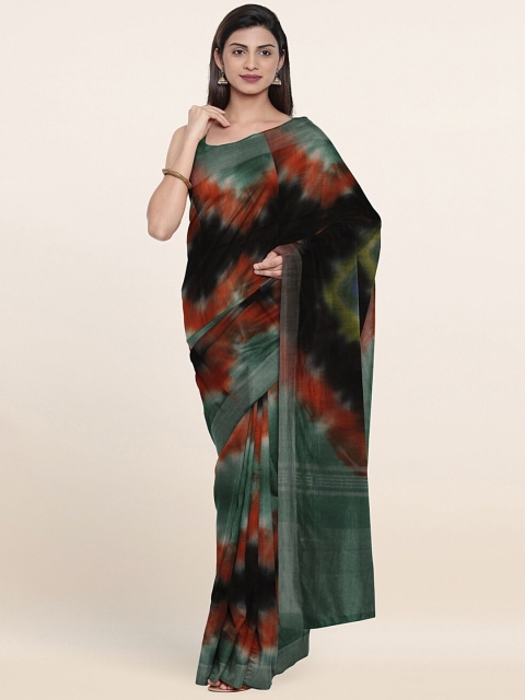 

Pothys Green & Red Zari Jute Cotton Saree