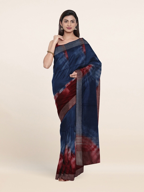

Pothys Blue & Red Tie and Dye Jute Cotton Saree