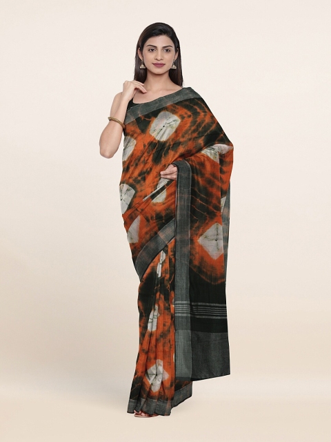 

Pothys Black & Red Bandhani Jute Cotton Saree