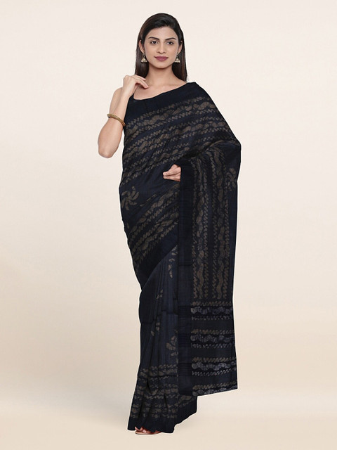 

Pothys Blue Tie and Dye Jute Cotton Saree
