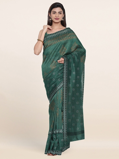 

Pothys Green & Grey Ethnic Motifs Jute Cotton Saree